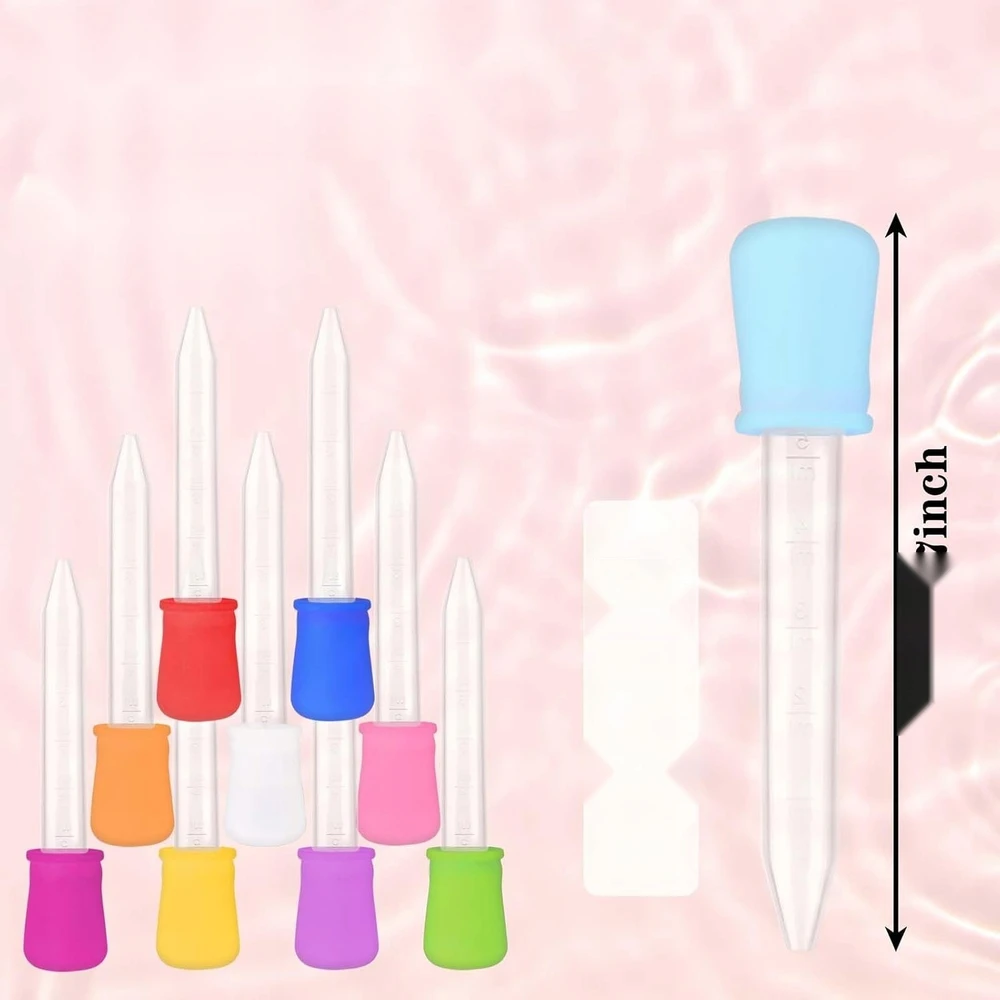 10 VIENETŲ 5 ML PIPETES SU LAŠINTUKU, SKAIDRIU SILIKONU