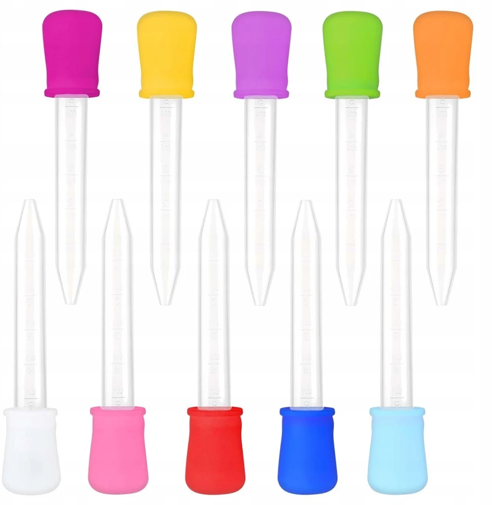 10 VIENETŲ 5 ML PIPETES SU LAŠINTUKU, SKAIDRIU SILIKONU