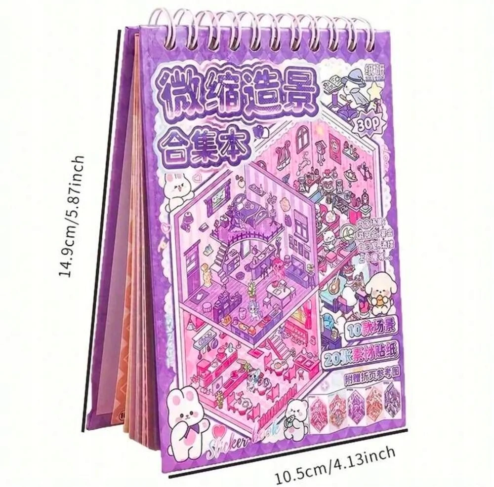 10 x 3D lipdukai ANTISTRESS KNYGA TIKTOK HOUSES ROOMBOX SCENES DIY