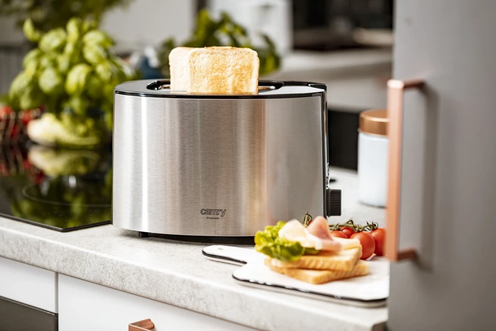 Skrudintuvas Adler Camry | Toaster | CR 3215 | Power 1000 W | Number of slots 2 | Housing material Nerūdijantis plienas | Juodas/Nerūdijantis plienas