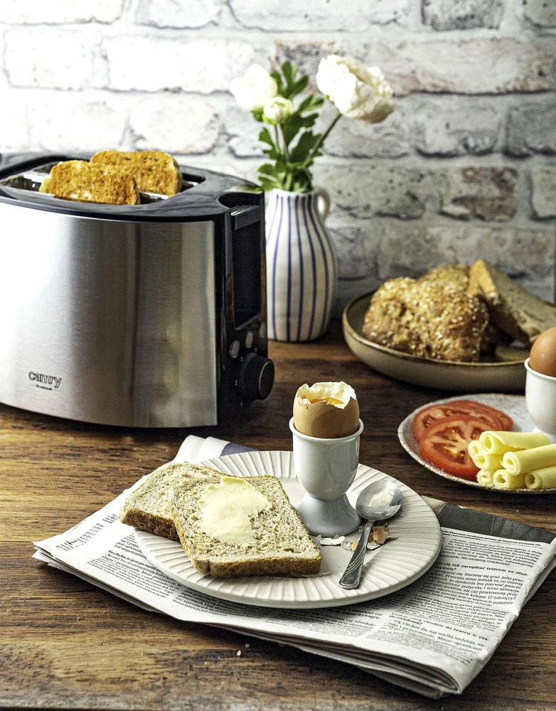 Skrudintuvas Adler Camry | Toaster | CR 3215 | Power 1000 W | Number of slots 2 | Housing material Nerūdijantis plienas | Juodas/Nerūdijantis plienas