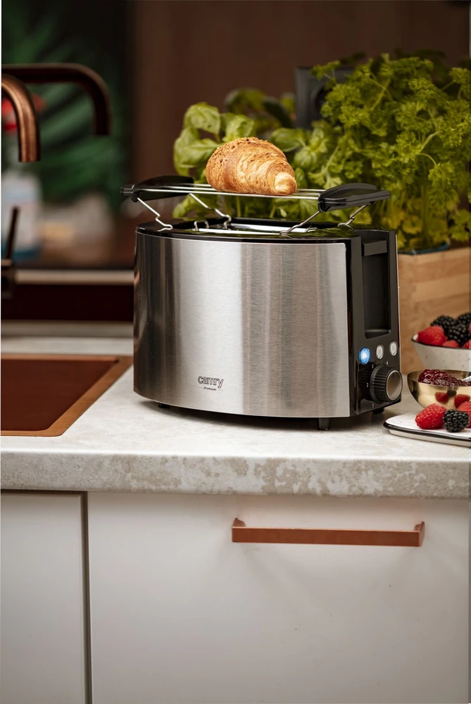 Skrudintuvas Adler Camry | Toaster | CR 3215 | Power 1000 W | Number of slots 2 | Housing material Nerūdijantis plienas | Juodas/Nerūdijantis plienas