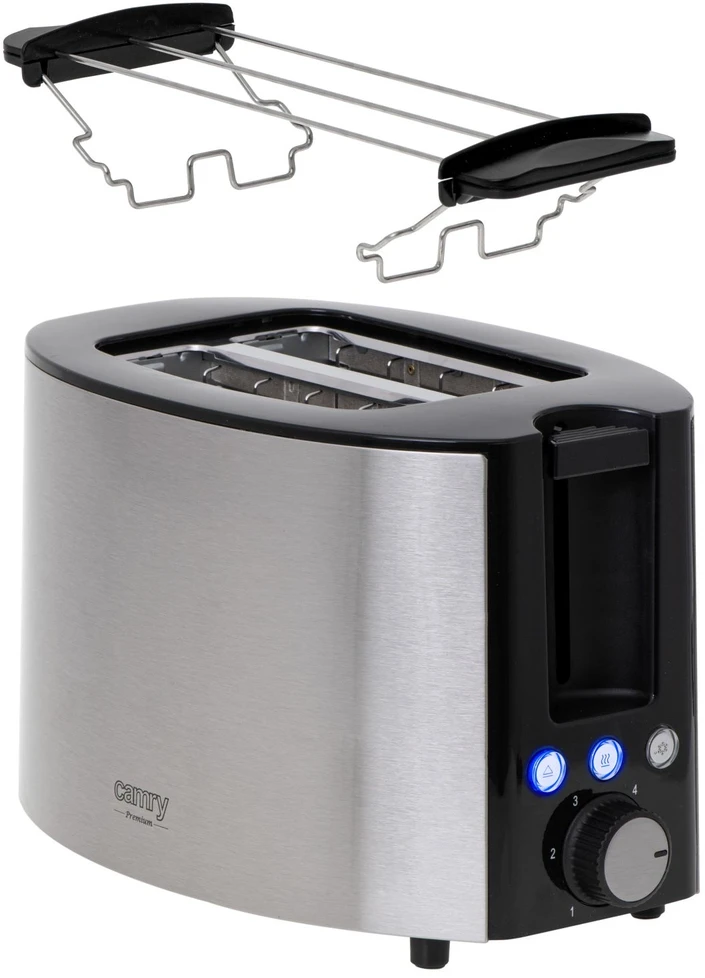 Skrudintuvas Adler Camry | Toaster | CR 3215 | Power 1000 W | Number of slots 2 | Housing material Nerūdijantis plienas | Juodas/Nerūdijantis plienas