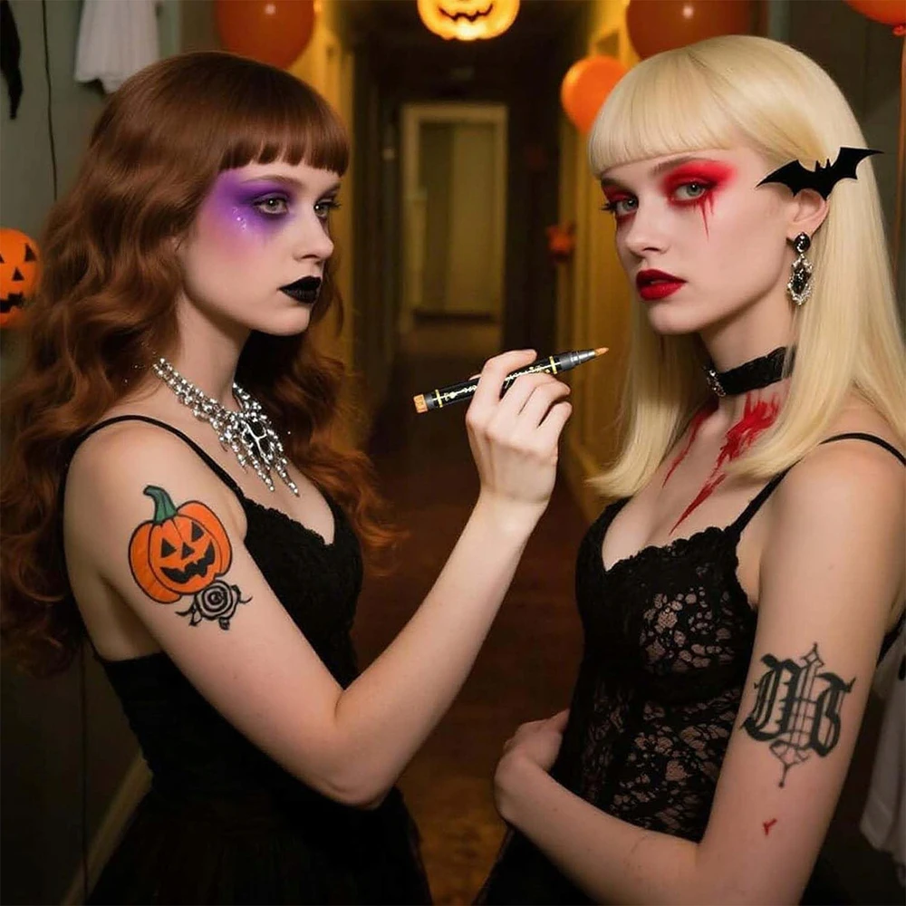 10vnt GLITTER TATTUOS ŽYMEKLIAI, skirti DAŽYTI ODĄ GLITTER + Šablonai