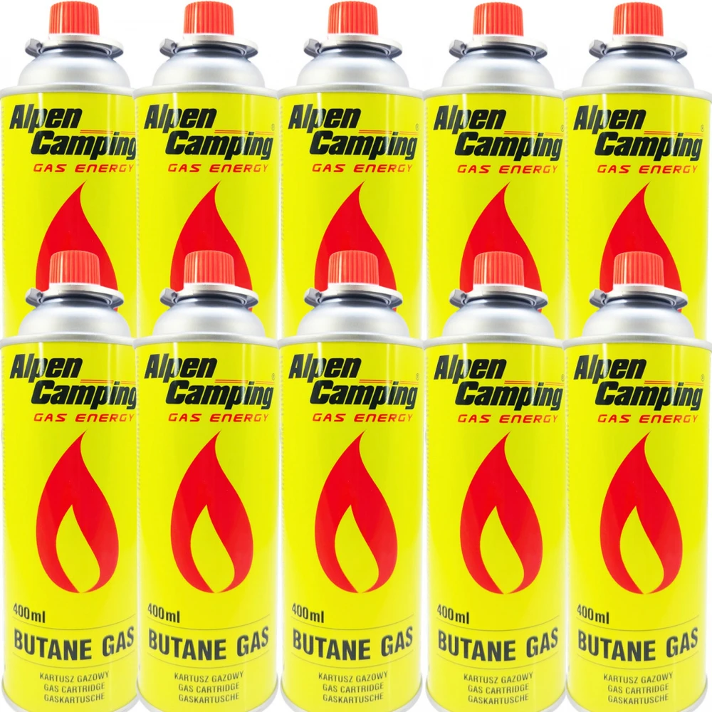10x Alpen Camping kasetė 400ml krosnys ir degikliai DAUGIAU PASKIRTIS