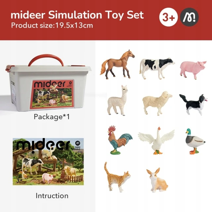 11 vnt. „Mideer Farm Animals“ kolekcionavimo rinkinys