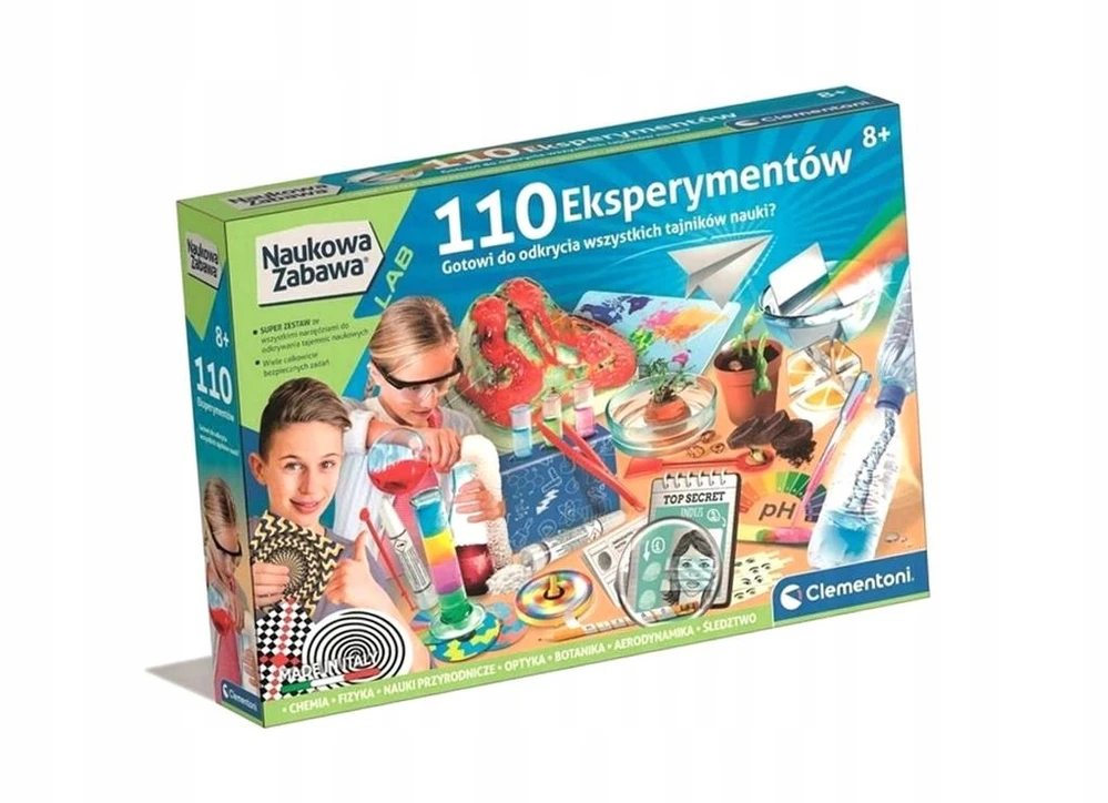 Naukowa Mokslo pramogos 110 eksperimentų lenkų kalba Clementoni 50720