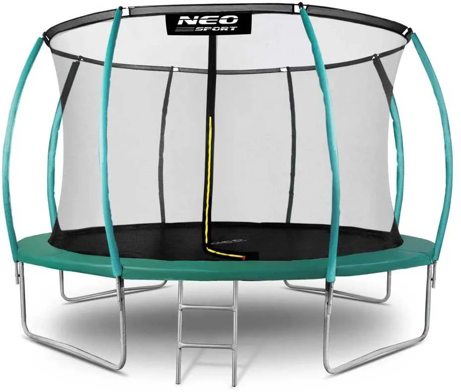 12 pėdų / 374 cm profiliuotas sodo batutas su vidiniu tinklu „Neo-Sport“