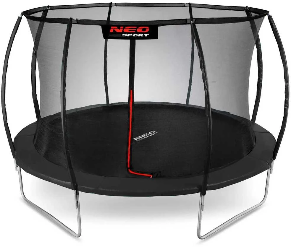 12 pėdų / 374 cm profiliuotas sodo batutas su vidiniu tinklu „Neo-Sport“