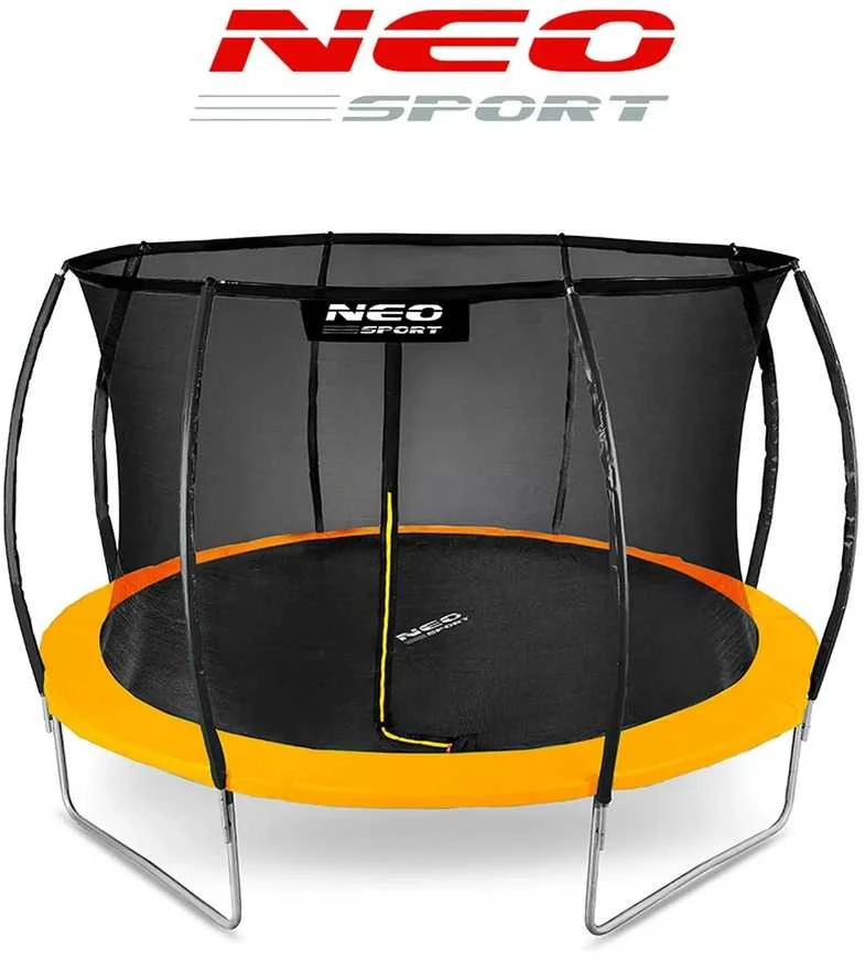 12 pėdų / 374 cm profiliuotas sodo batutas su vidiniu tinklu „Neo-Sport“
