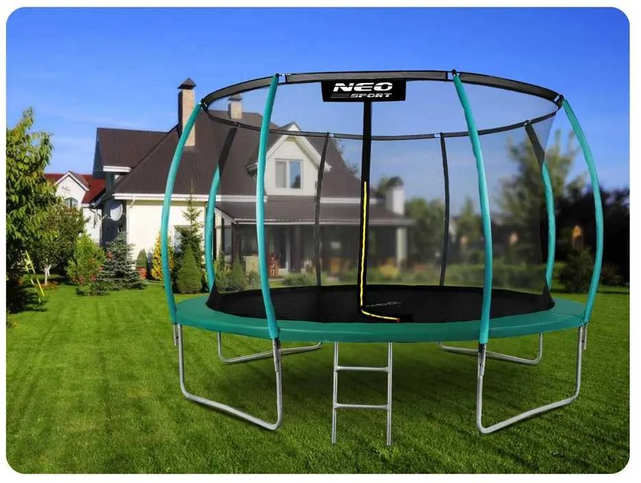 12 pėdų / 374 cm profiliuotas sodo batutas su vidiniu tinklu „Neo-Sport“