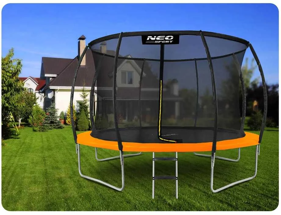 12 pėdų / 374 cm profiliuotas sodo batutas su vidiniu tinklu „Neo-Sport“