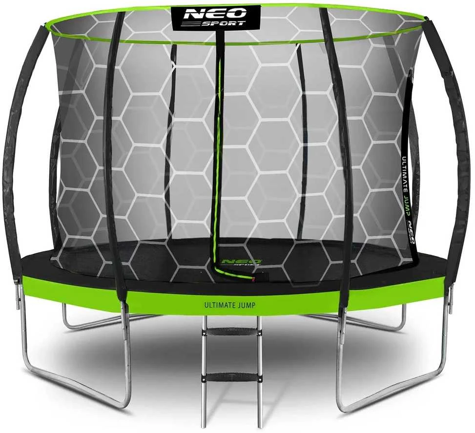 12 pėdų / 374 cm profiliuotas sodo batutas su vidiniu tinklu „Neo-Sport“