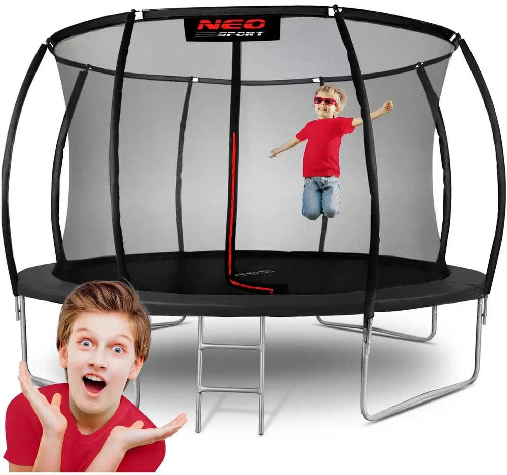 12 pėdų / 374 cm profiliuotas sodo batutas su vidiniu tinklu „Neo-Sport“