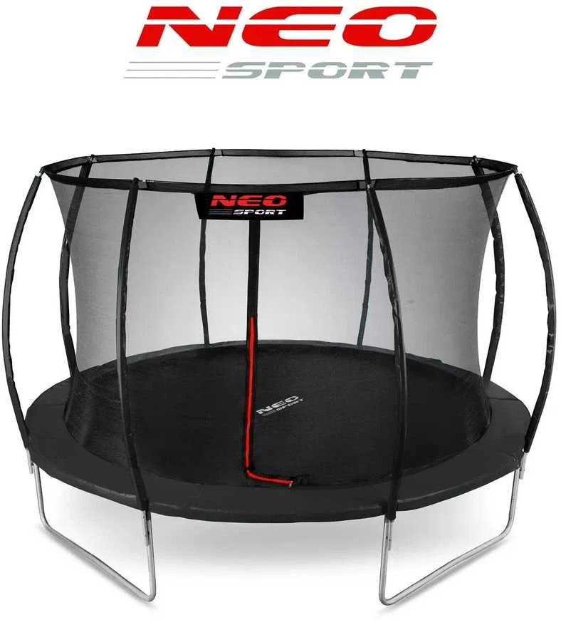 12 pėdų / 374 cm profiliuotas sodo batutas su vidiniu tinklu „Neo-Sport“