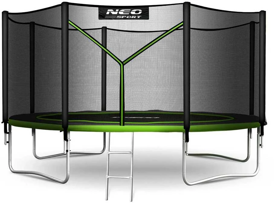 12 pėdų / 374 cm sodo batutas su lauko tinklu ir kopėčiomis Neo-Sport