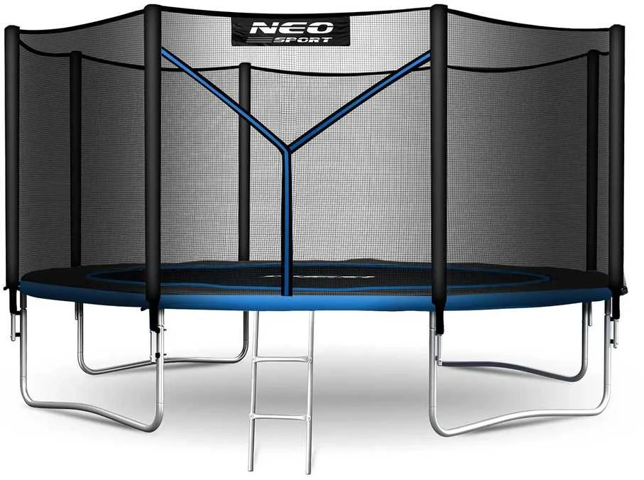 12 pėdų / 374 cm sodo batutas su lauko tinklu ir kopėčiomis Neo-Sport