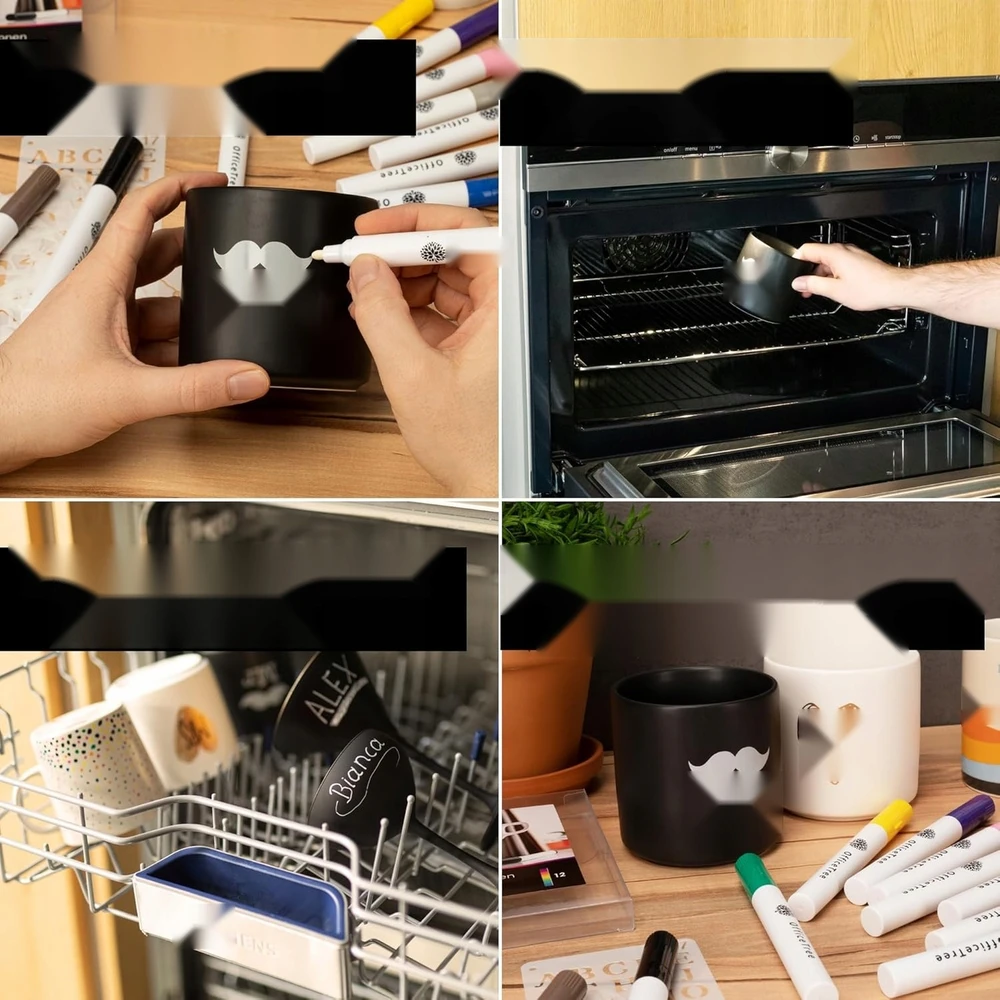 12 vnt. DAUGIAPALVAS MENINIS PIŠTUKAS STIKLO PORCELIANUI RINKINYS
