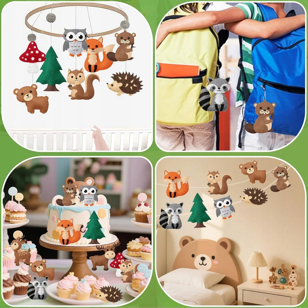 12 vnt. „Pasidaryk pats“ siuvimo rinkinys vaikams, veltinio talismanai, ToyJoyPL