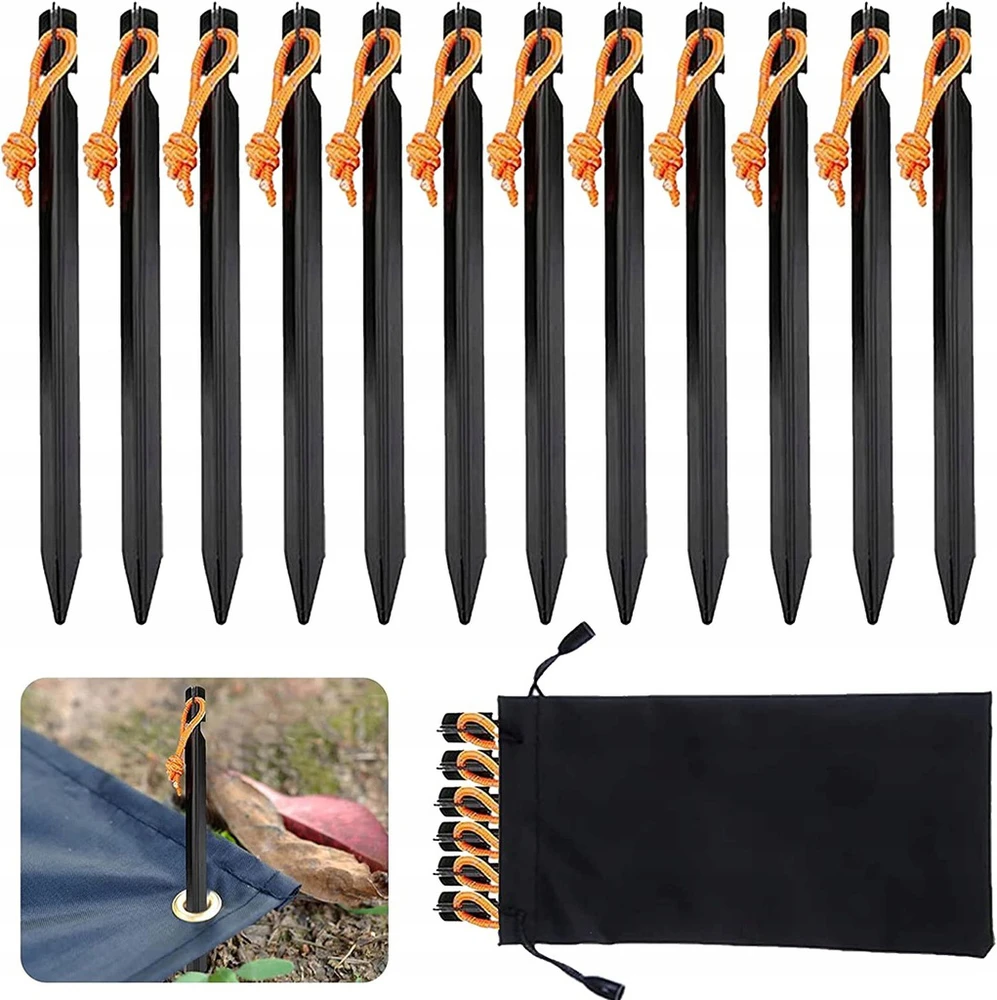 12 Vnt. TENT STARS TOURIST TENT SPEEL PLIENINIAI 18CM + KREPŠELIS