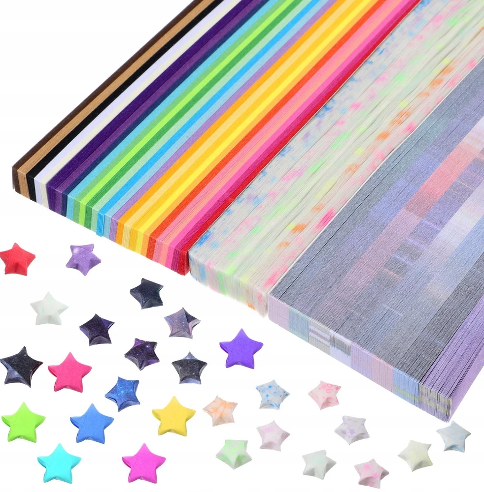 1290 vnt. POPERERINIS JUOSTOS ORIGAMI STARS POPIERINIS STARS