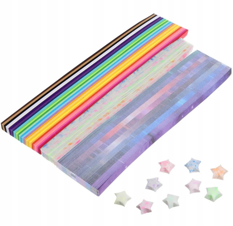 1290 vnt. POPERERINIS JUOSTOS ORIGAMI STARS POPIERINIS STARS