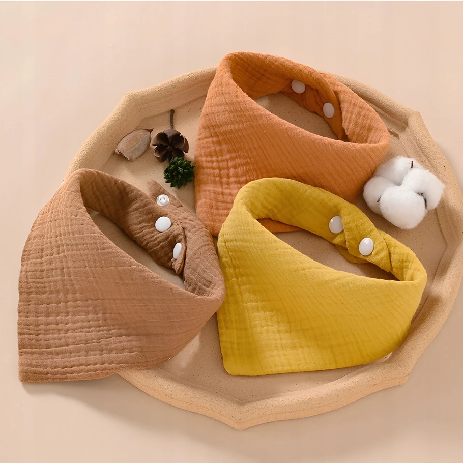 12X BABY BANDANA BIBS MEDVILNĖS MINKŠTAI SUgeriantys dantys