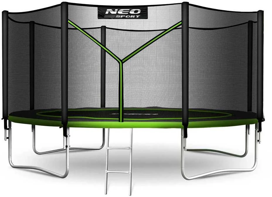 13 pėdų / 404 cm sodo batutas su lauko tinklu ir kopėčiomis „Neo-Sport“