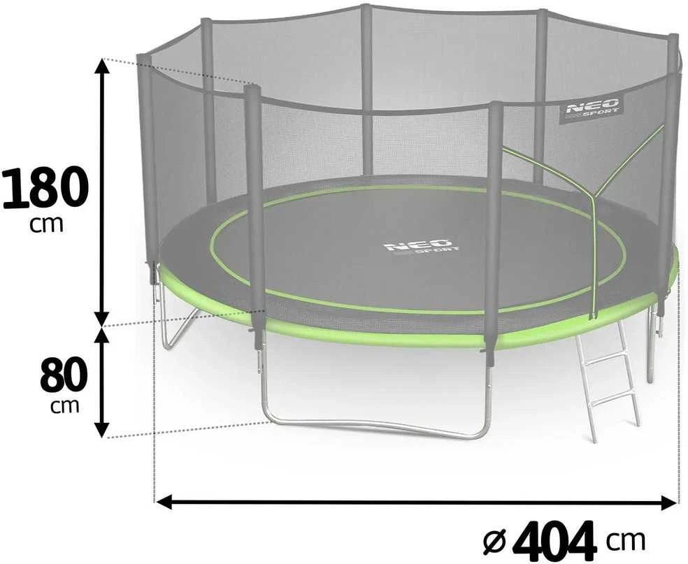 13 pėdų / 404 cm sodo batutas su lauko tinklu ir kopėčiomis „Neo-Sport“