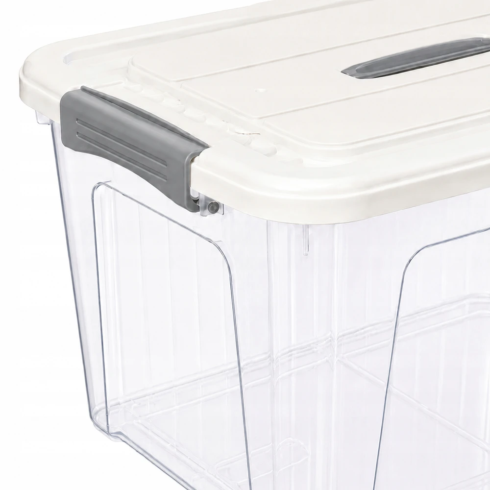 13L plastikinis indas su permatomu dangteliu, 37x26x20