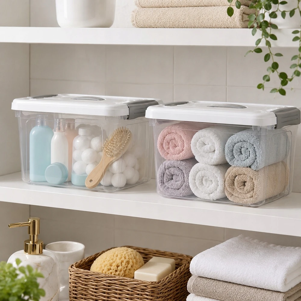 13L plastikinis indas su permatomu dangteliu, 37x26x20