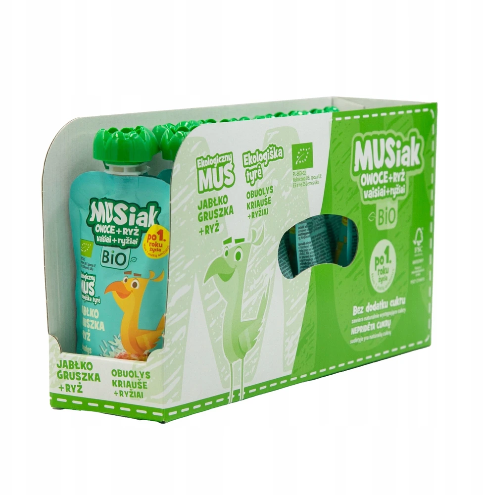13X100g BIO MUSIAK RINKINYS - Obuolių-kriaušių-ryžių putėsiai