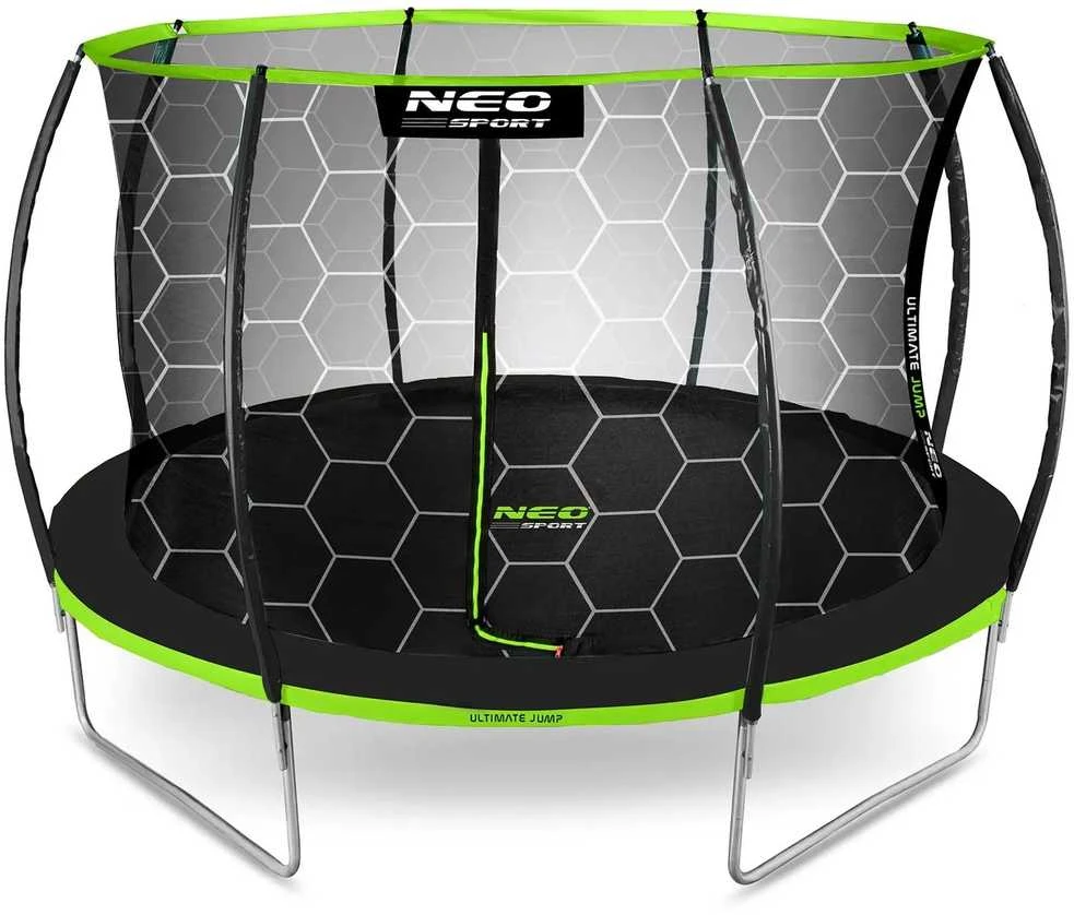 14 pėdų / 435 cm profiliuotas sodo batutas su vidiniu tinklu „Neo-Sport“