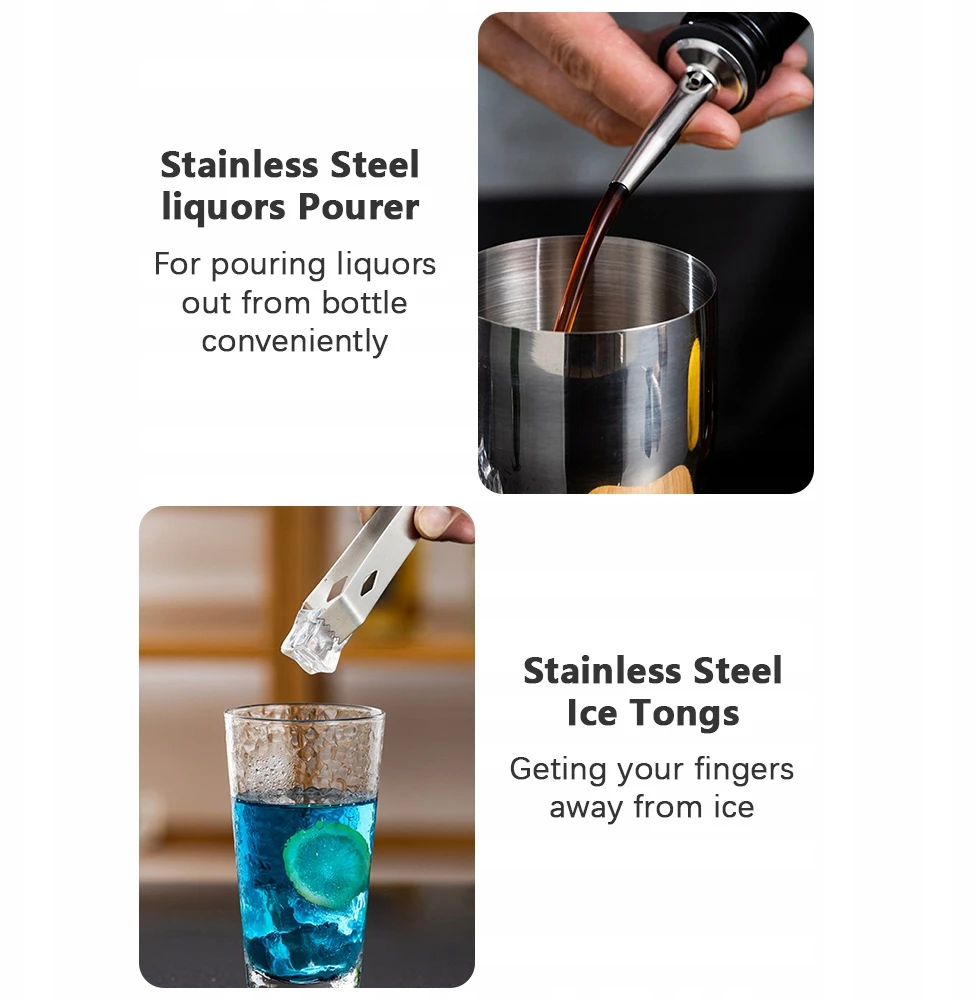 14vnt/komplektas Mixology Bartender Kit kokteilių plaktuvas