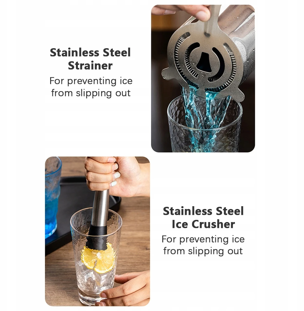 14vnt/komplektas Mixology Bartender Kit kokteilių plaktuvas