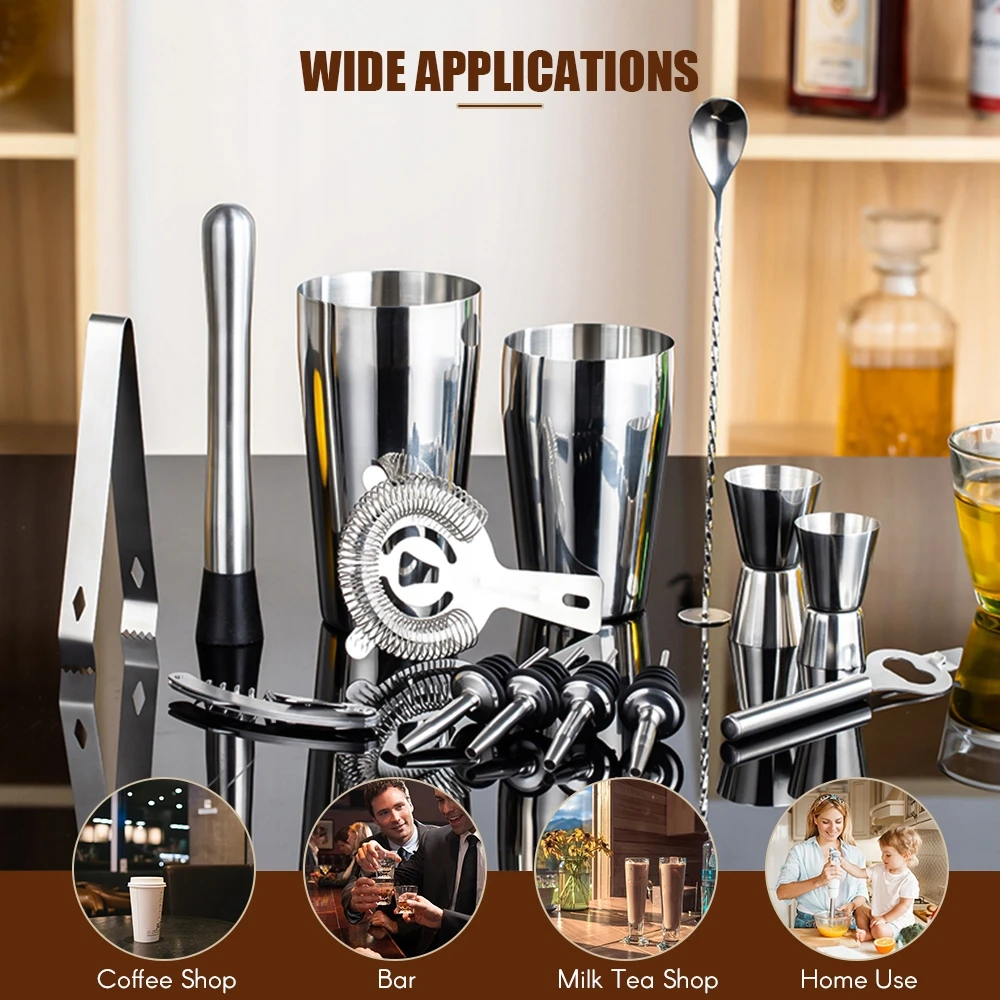 14vnt/komplektas Mixology Bartender Kit kokteilių plaktuvas