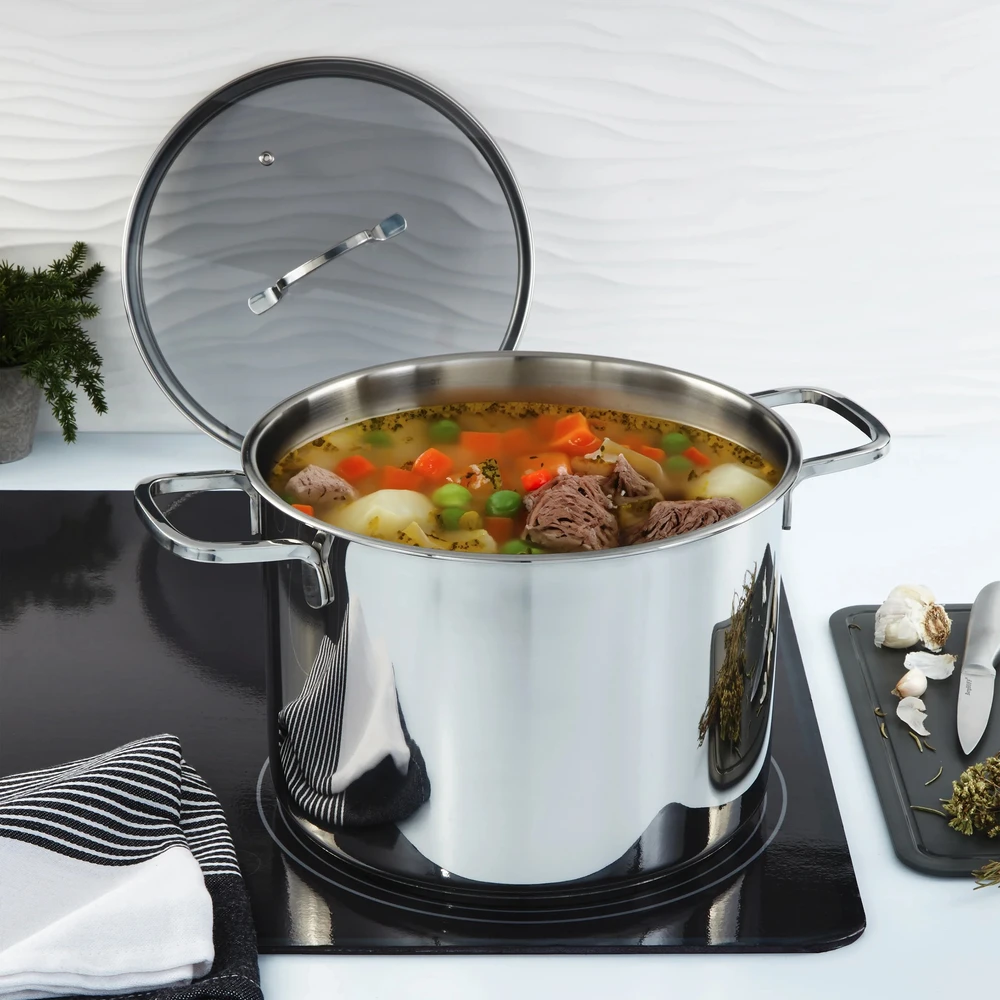 15 litrų plieno puodas, DIDELIS, indukcinis, 28 cm, su dangčiu HELIX BergHOFF