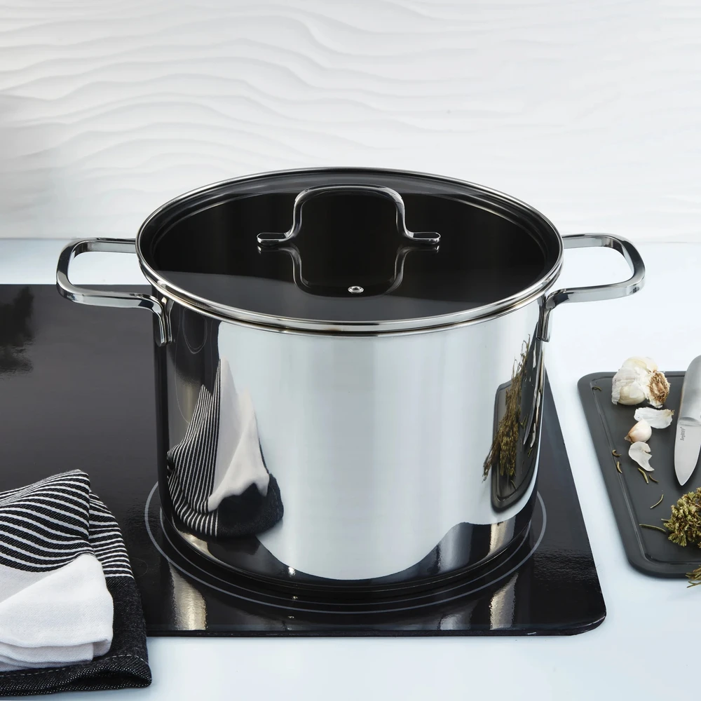 15 litrų plieno puodas, DIDELIS, indukcinis, 28 cm, su dangčiu HELIX BergHOFF