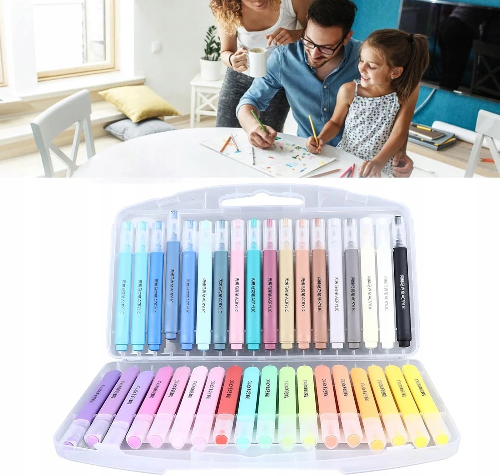 151 Products AKRILINIŲ ŽYMEKLIŲ RINKINYS IŠ 36 Vnt. Žymekliai VANDENIUI ATSPIRMI ŽYMEKLIAI SU QLUX 36 DAŽAIS