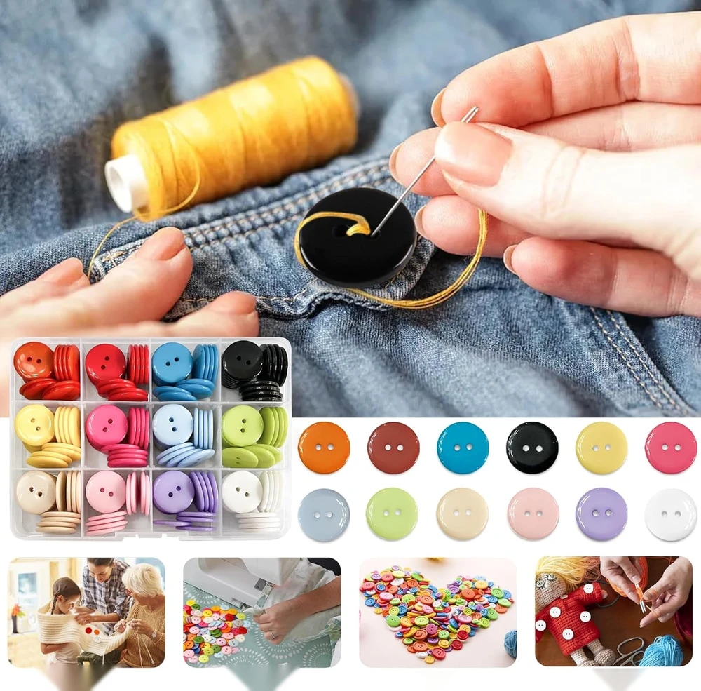 180 vnt. 20 mm apvalūs dervos mygtukai, spalvingi „pasidaryk pats“.