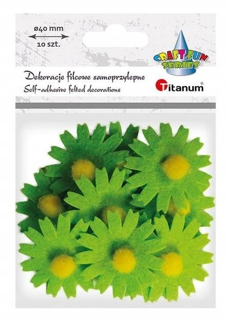 1Deame 3D veltinio gėlių dekoracijos žalios 10vnt - Titanum