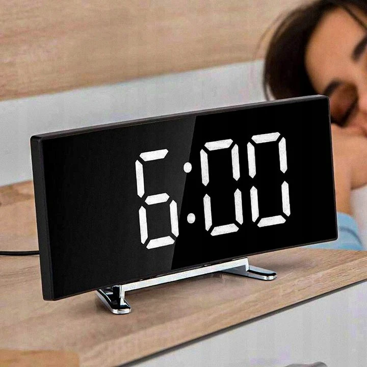 1X ZEGAR LED CYFROWY ELEKTRONICZNY BUDZIK Z BUDZIKIEM NOWOCZESNY