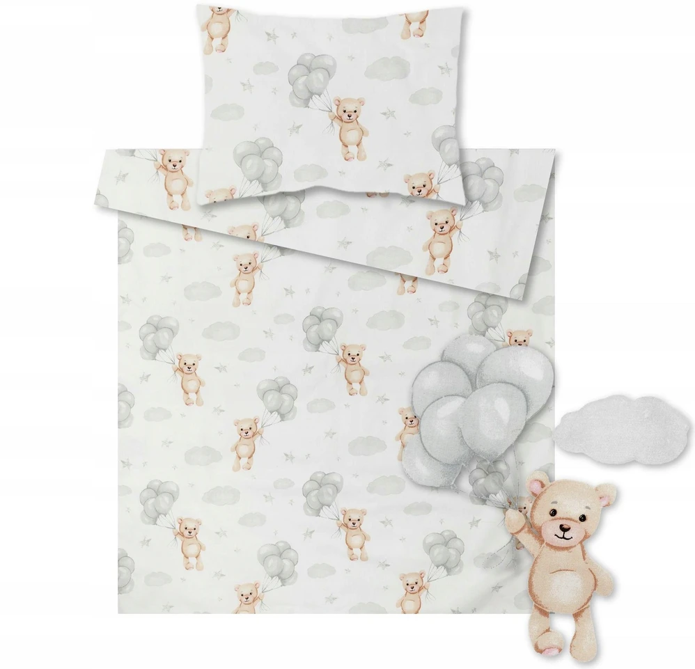 2 DALIES PATALYS VAIKŲ LOVAČIAI 120x90 LOVIŠTEI 120x60 MEDVILNĖ 100%
