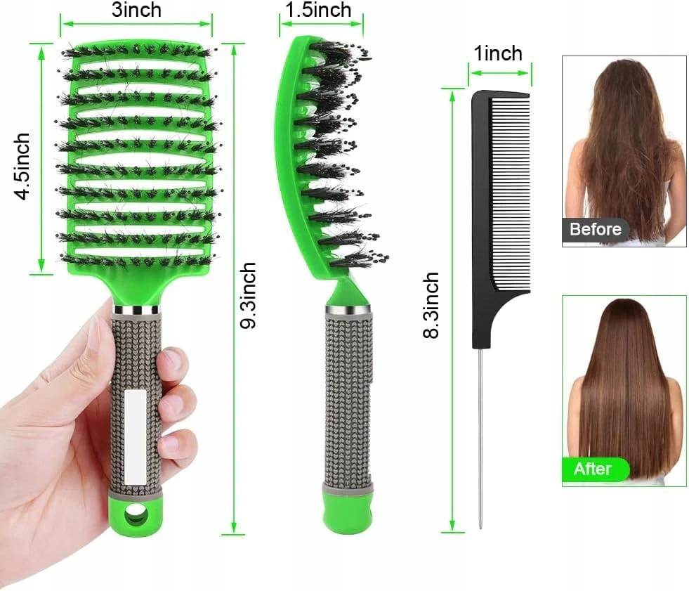 2 DALIS LAUKINIŲ ŠERIŲ NAILONINIŲ ŠEPEČETŲ ERGONOMINIS NESLYDIMO MASAŽAS
