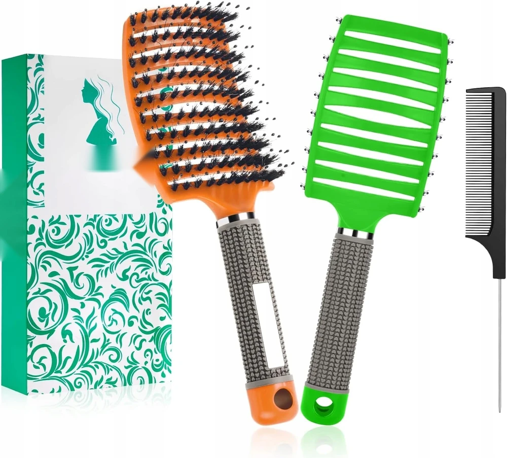 2 DALIS LAUKINIŲ ŠERIŲ NAILONINIŲ ŠEPEČETŲ ERGONOMINIS NESLYDIMO MASAŽAS