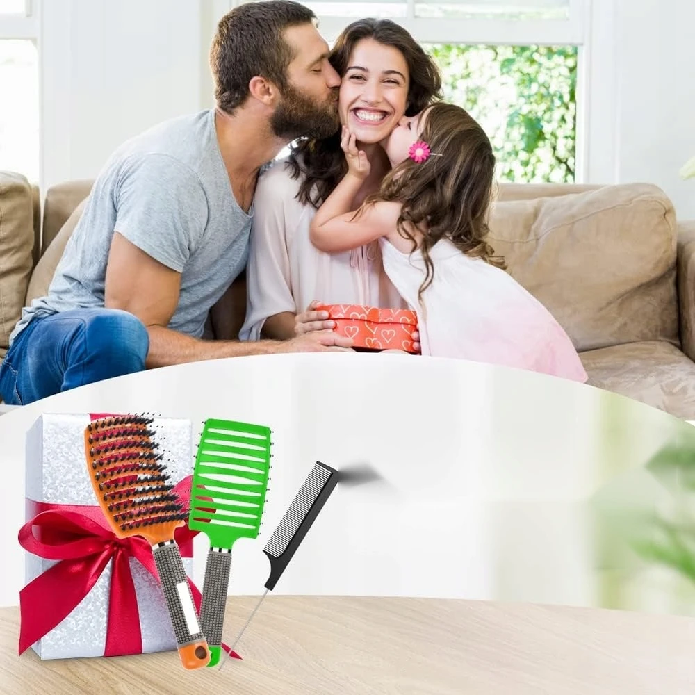 2 DALIS LAUKINIŲ ŠERIŲ NAILONINIŲ ŠEPEČETŲ ERGONOMINIS NESLYDIMO MASAŽAS
