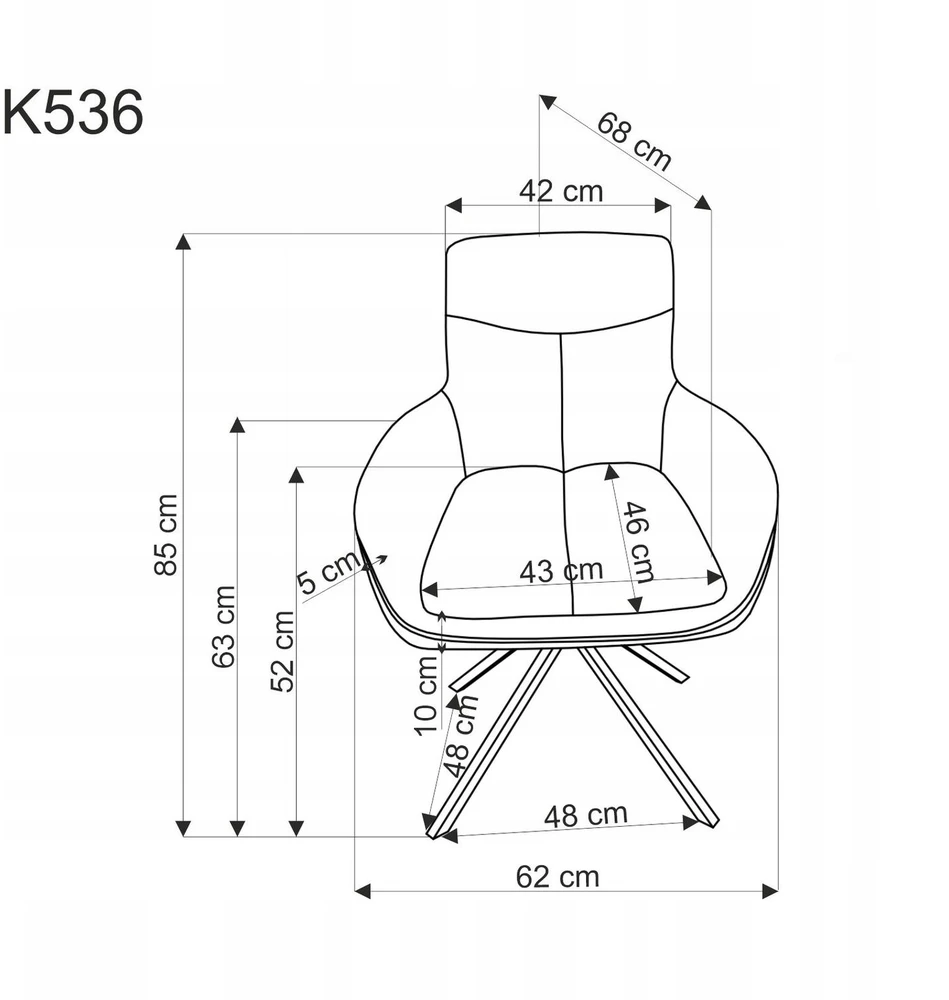 2-jų kėdžių komplektas Halmar K536, smėlio/juodos spalvos