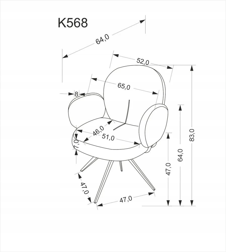 Halmar K568 kėdė, pilka