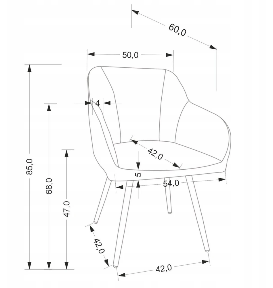 Halmar K576 chair pilkas
