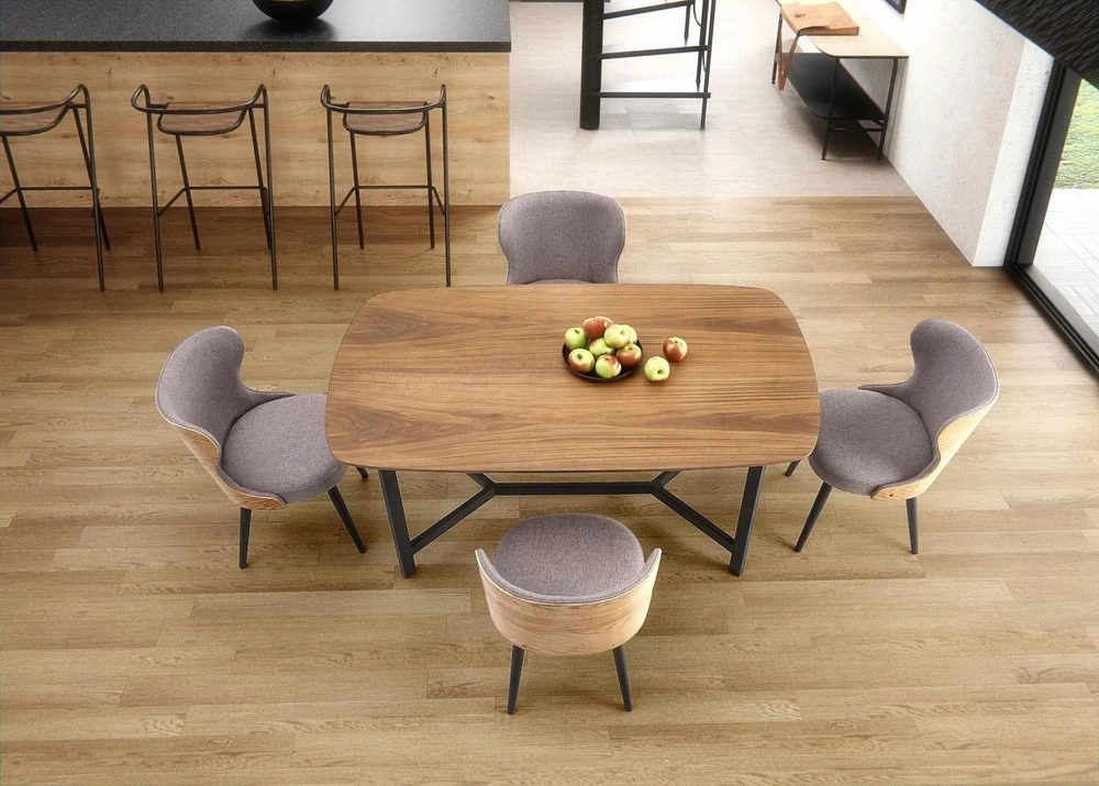 2-jų kėdžių komplektas Halmar Loft K452, pilkas/šviesiai rudas